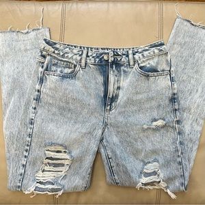 GARAGE Mom Denim Jeans - Acid Wash Color